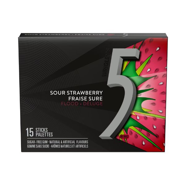 5 Gum Strawberry, 15ct