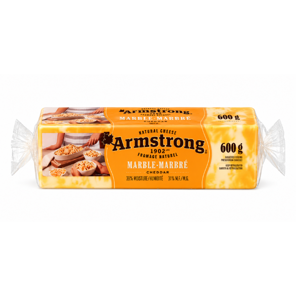 Armstrong Marble Cheddar Cheese Block, 600gr