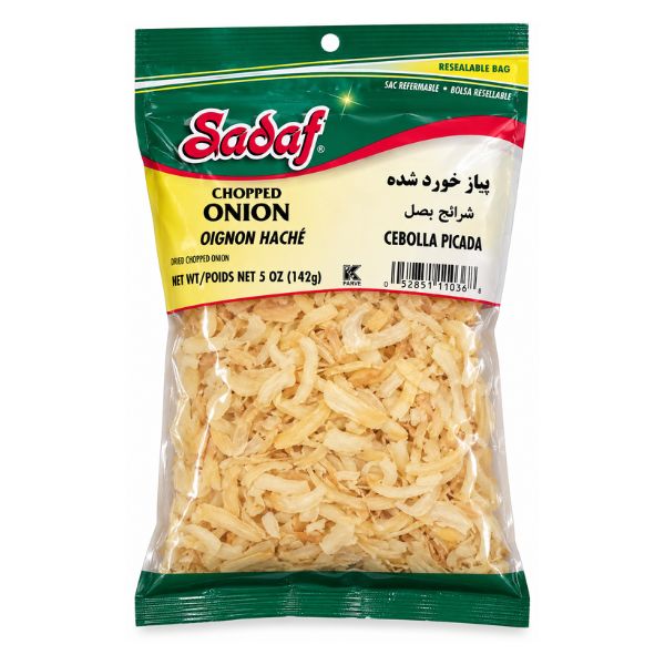 Sadaf Dried Onions Sliced Chopped, 142gr