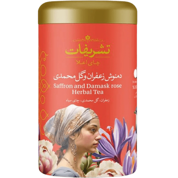 Tashrifat Saffron & Damask rose Herbal Tea ,14 ct