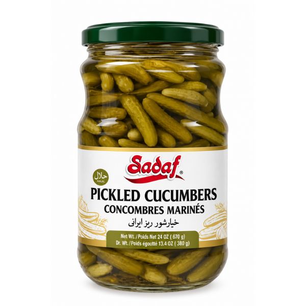 Sadaf Cucumbers Pickled Small, 670gr