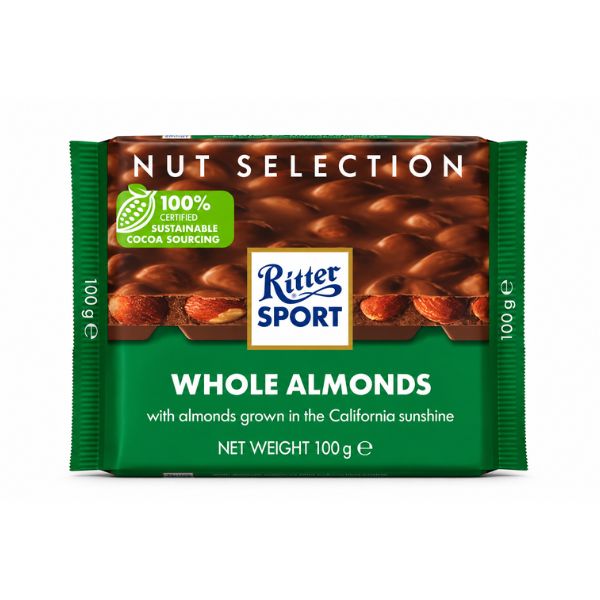 Ritter Sport Amandes Entières, 100gr