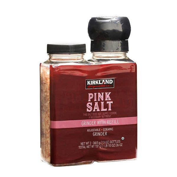 Kirkland Pink Salt Grinder with Refill - 13 oz, 2 ct