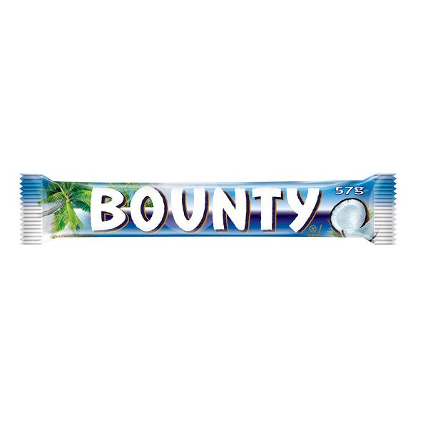 Bounty Coconut Milk Chocolate Candy Bar, Bar, 57g (Pack of 4)