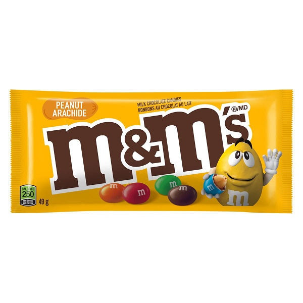 M&M's Peanut Chocolate Candies 49g (Pack of 4)