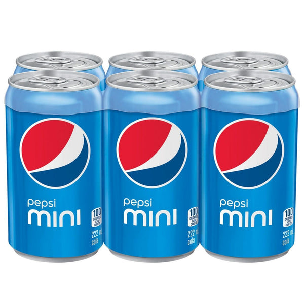 Pepsi Cola - Mini Cans, 6 Pack - 222mL