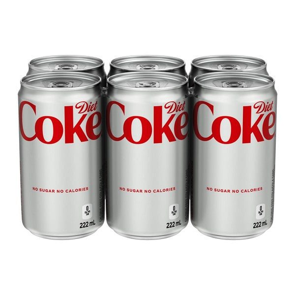 Diet Coke Mini Cans, 6 Pack 222mL
