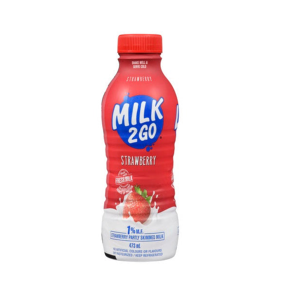 Milk 2 Go  %1 Strawberry Milk, 473ml