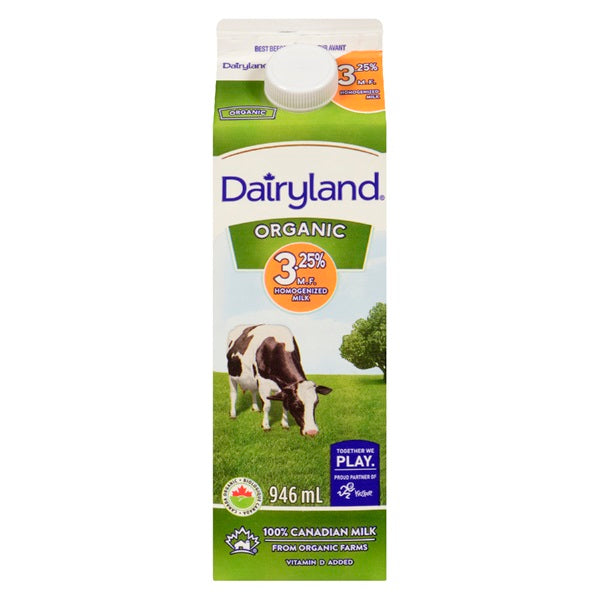 Dairyland 3.25% Organic Homogenised Milk, 946mL