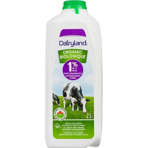 Dairyland 1% Organic Partly Skimmed Milk, 2L