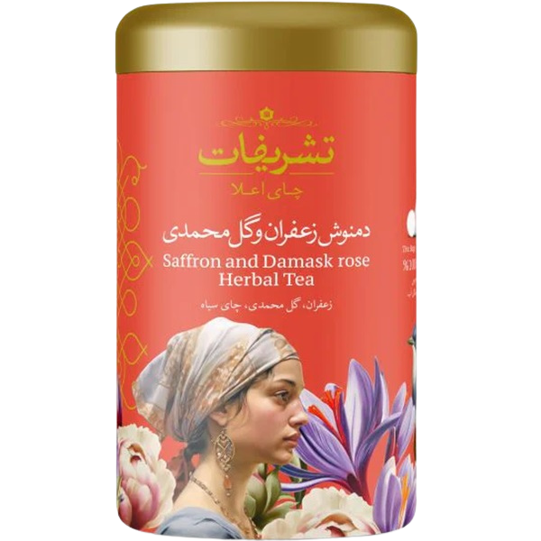 Tashrifat Saffron & Damask rose Herbal Tea ,14 ct