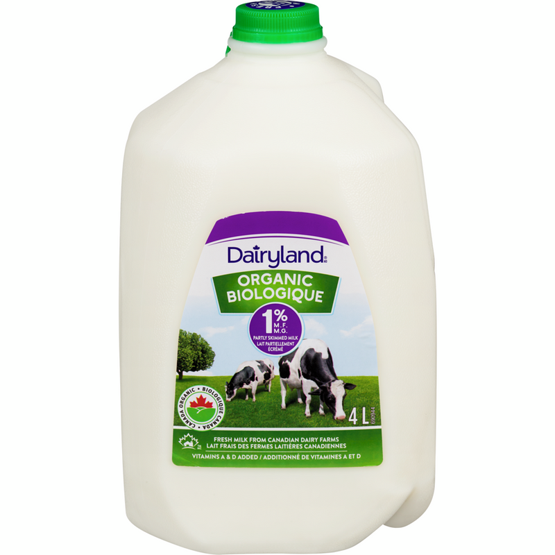 Dairyland 1% Organic Partly Skimmed Milk, 4L