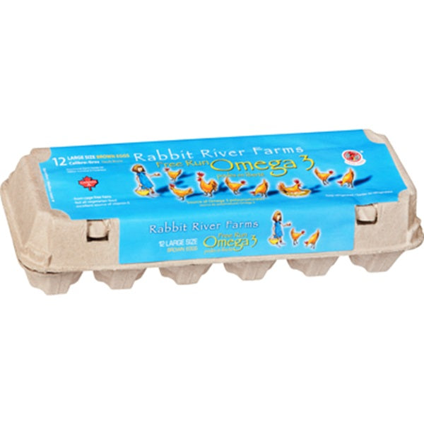 Rabbit River Eggs Omega 3 Free Run Large, 1doz