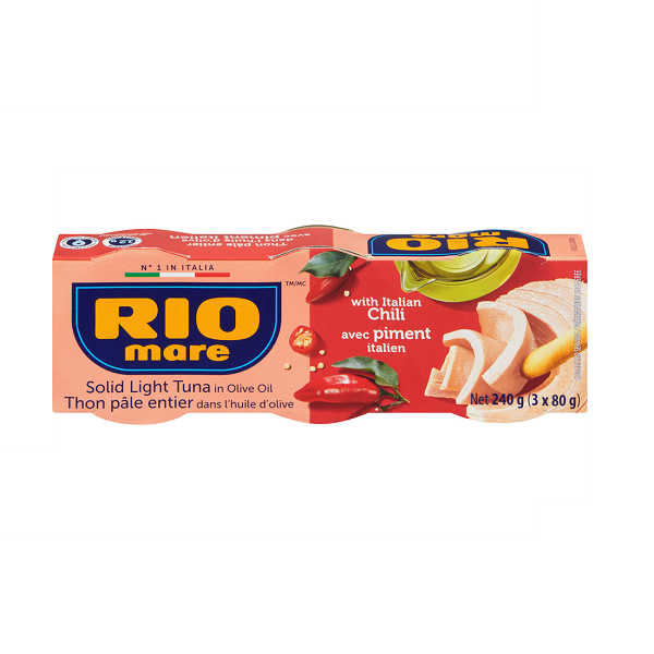Rio Tuna In Olive Oil with Italian Chili 80 gr (Pack of 3)