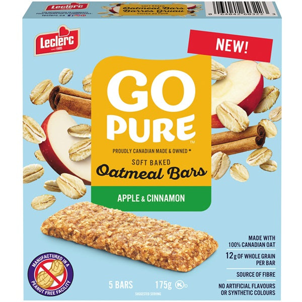 Go Pure Apple & Cinnamon Oat Bars, 140gr