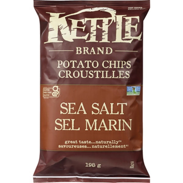 Kettle Potato Chips, Sea Salt, 198gr