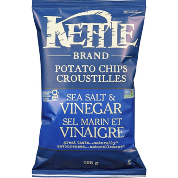 Kettle Potato Chips, Sea Salt &Vinegar ,198gr