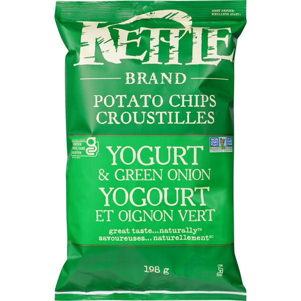 Kettle Potato Chips, Yogurt & green Onion ,198gr