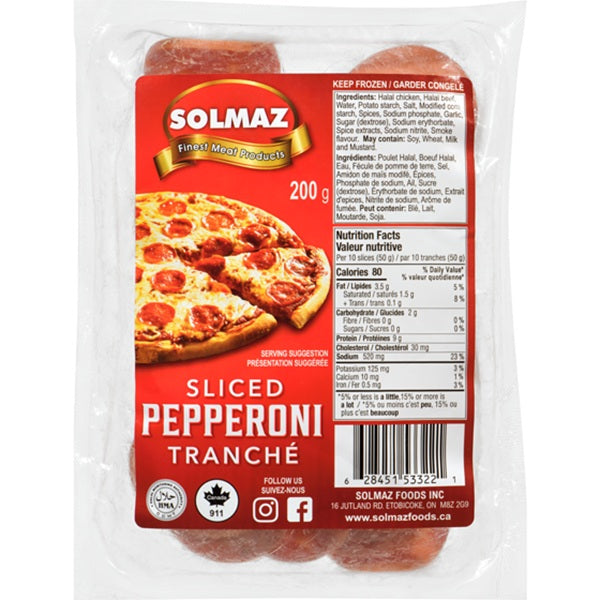 Solmaz Sliced Pepperoni, 200gr