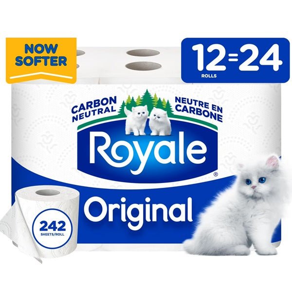 24 white rolls of Royale toilet paper 