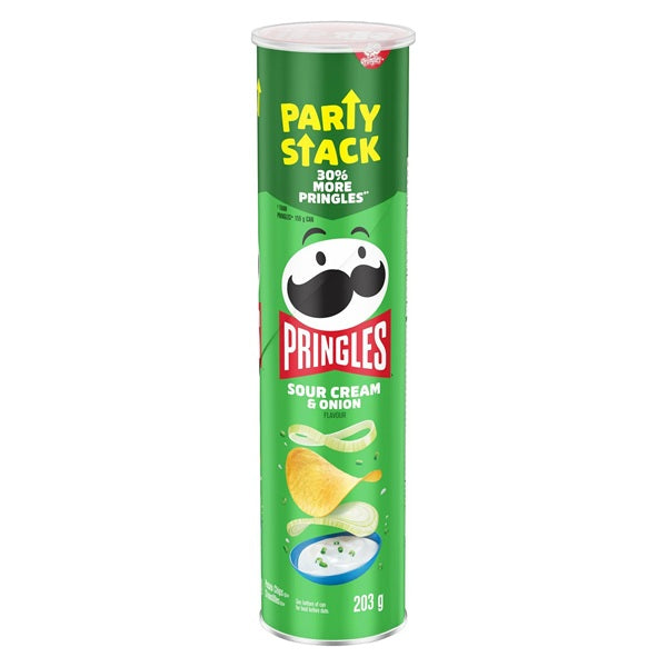 Pringles Sour Cream & Onion Potato Chips, 203gr