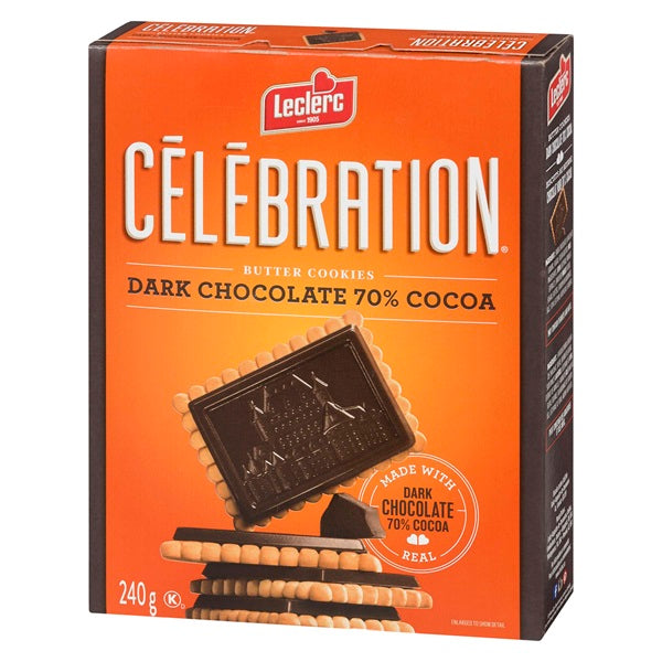 Leclerc Celebration 70% Dark Chocolate Cookie, 240gr