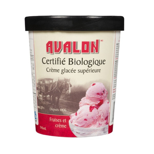 Avalon Organics Organic Ice Cream Strawberry, 946ml