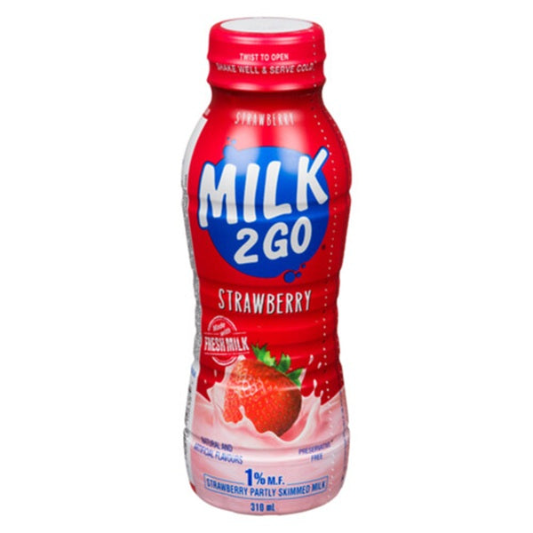 Milk 2 Go  %1 Strawberry Milk, 310mL