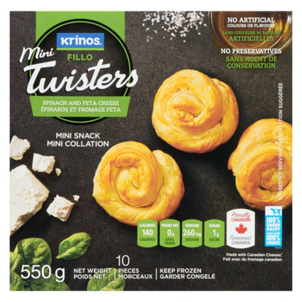 Krinos Fillo Mini Twisters Spinach & Feta Cheese, 10pc