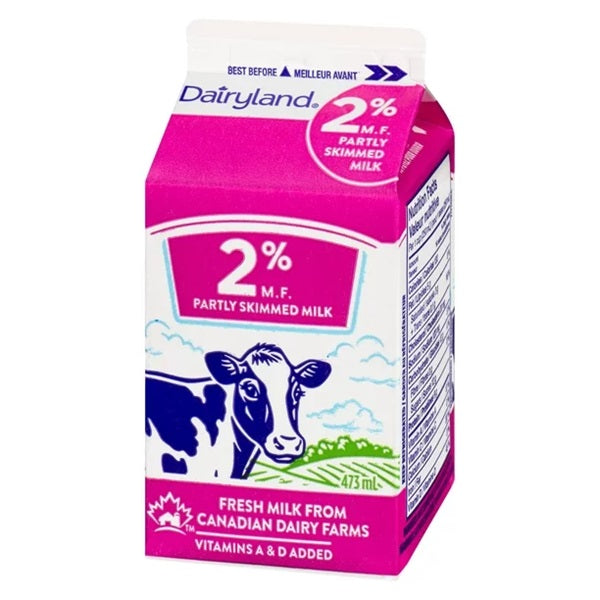 Dairyland 2% Partly Skimmed Milk, 473ml pcs