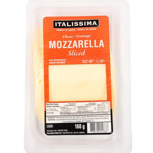 Italissima Sliced Mozzarella Cheese, 160g