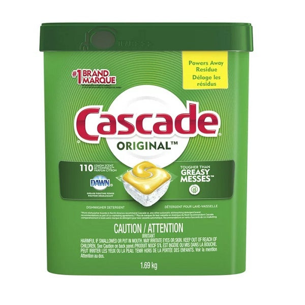 Cascade ActionPacs Dishwasher Detergent, Lemon Scent, 110 count