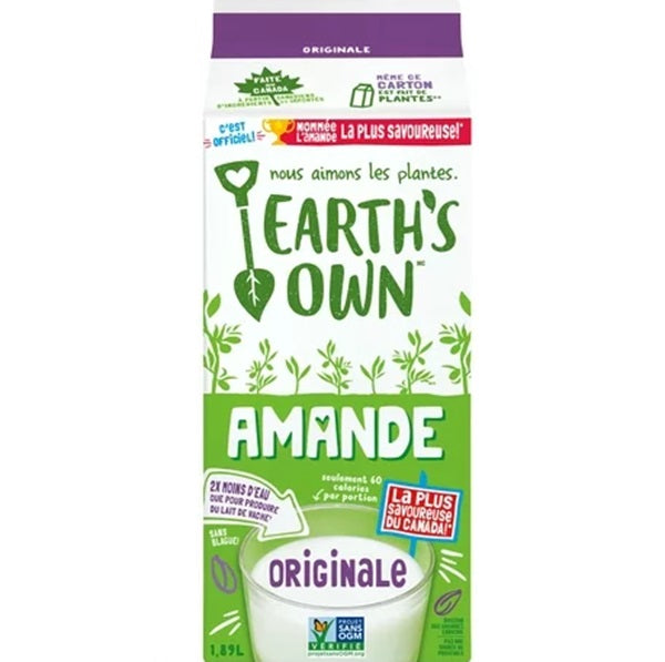 Earths Own Almond Milk Originl, 1.89L