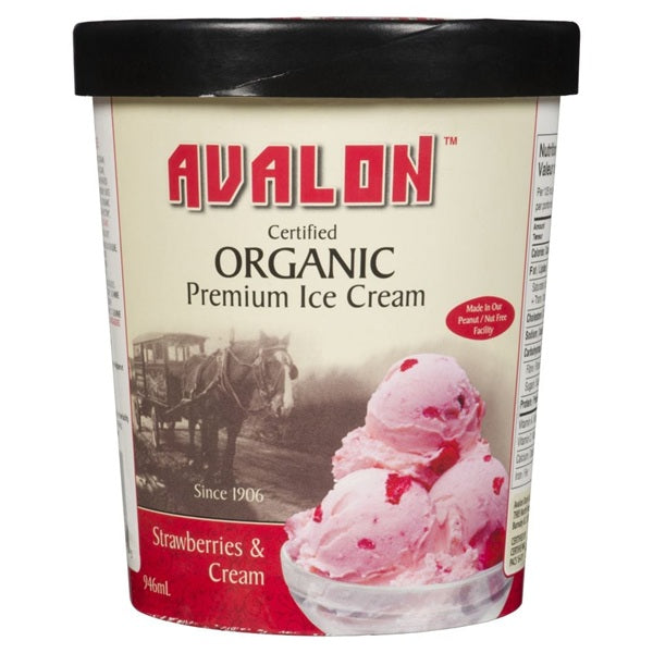 Avalon Organics Ice Cream Strawberry, 946ml