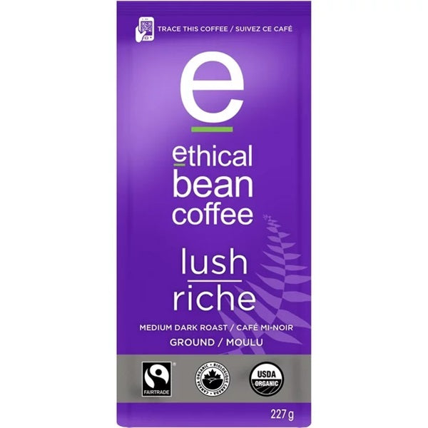 Ethical Bean Organic Coffee Medium Dark Roast  Ground, 227gr