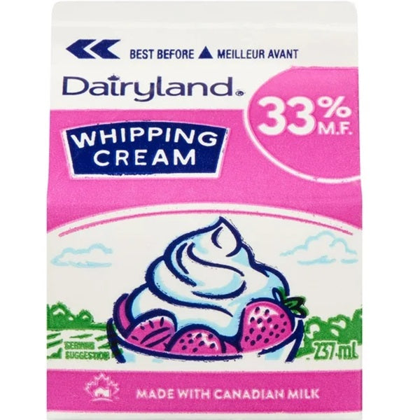 Dairyland 33% Whipping Cream, 237ml