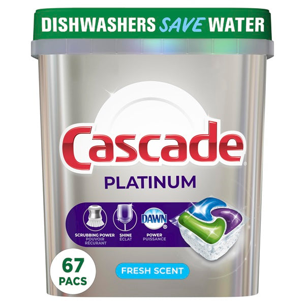 Cascade Dishwasher Detergent Pods, 67Pods