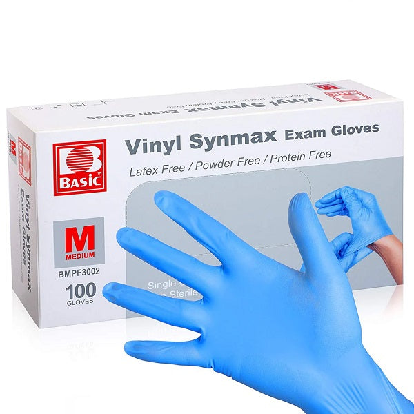 Basic Vinyl Blue Gloves Large, 100ct