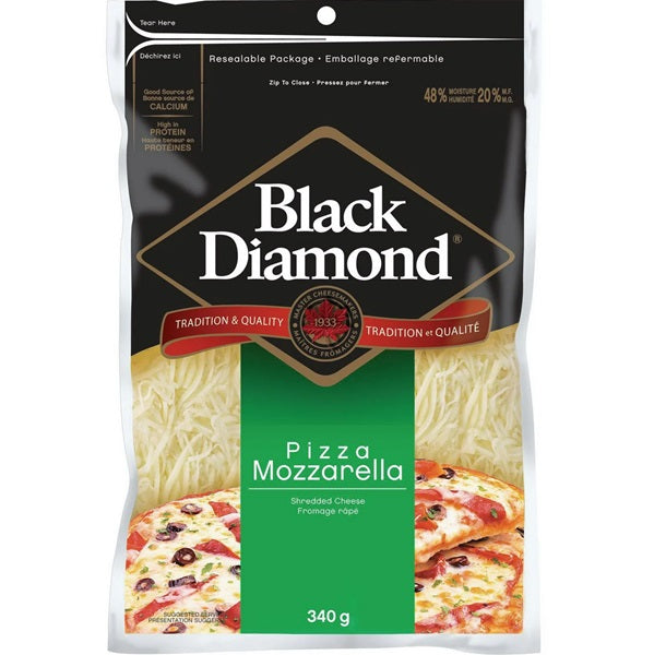 Black Diamond Mozzarella Shredded Cheese, 320g