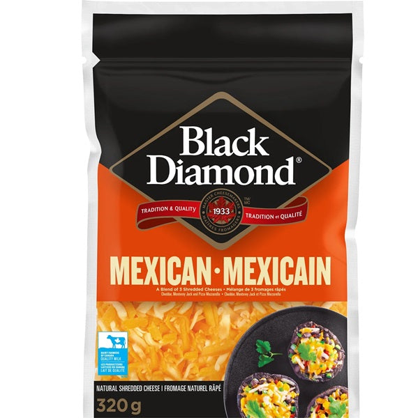 Black Diamond Mexican Shredded Cheese, 320g