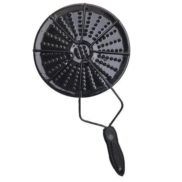 A black metal heat diffuser