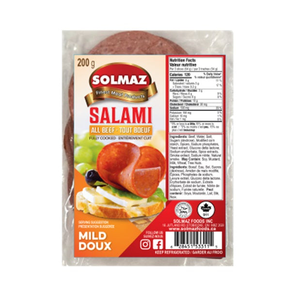 Solmaz Beef Salami Mild, 200gr