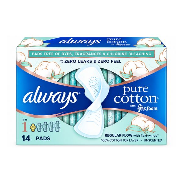 Always Pure Cotton Size 1, 14Pads