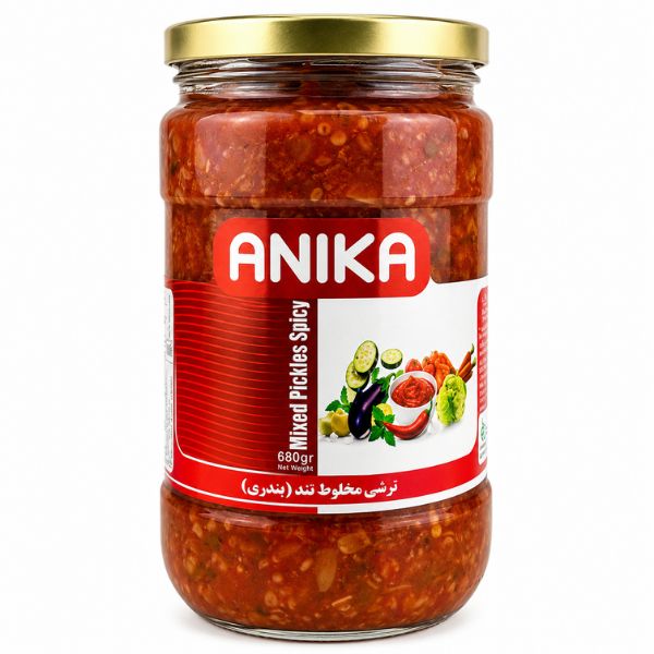 ترشی مخلوط تند (بندری) آنیکا — ۶۸۰ گرم