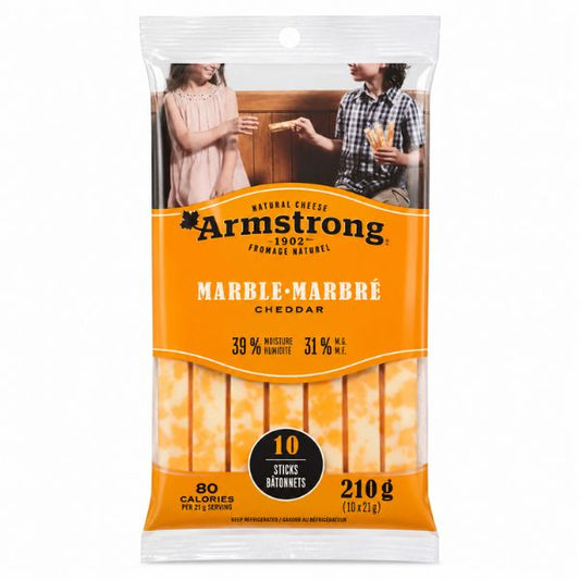 Armstrong Marble Cheddar Cheese Sticks, 210g