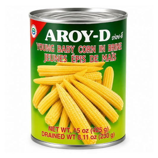 Aroy-D Young Baby Corn in Brine, 425mL