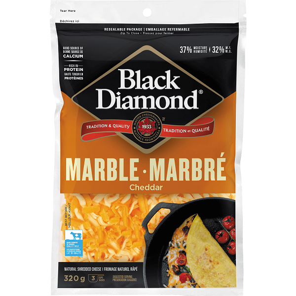 Black Diamond Marble Shredded Cheese, 320g