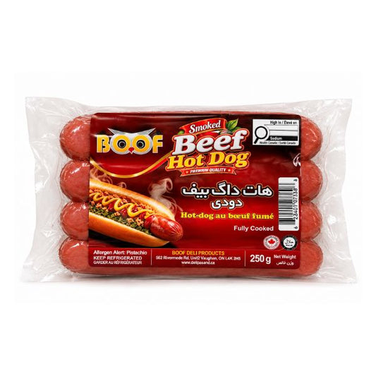 Boof Halal Beef Smoked Hot Dog, 250gr
