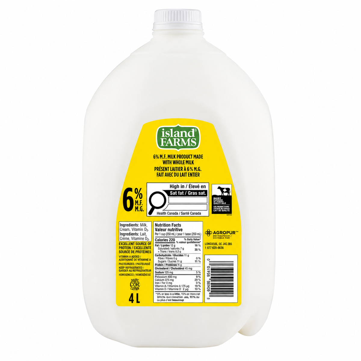Island Farm Milk 6%, 4L