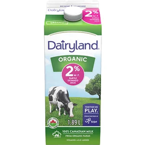 Dairyland 2% Organic Partly Skimmed Milk, 2L